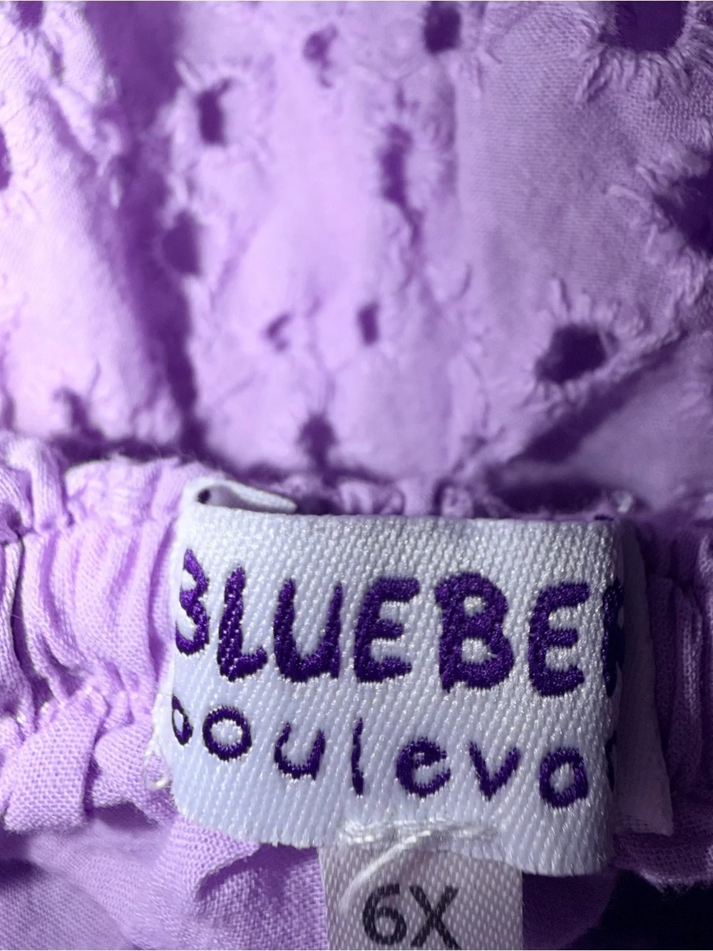 Blueberi Boulevard Lavender Eyelet Ruffle Strap Dress - Picture 4 of 4